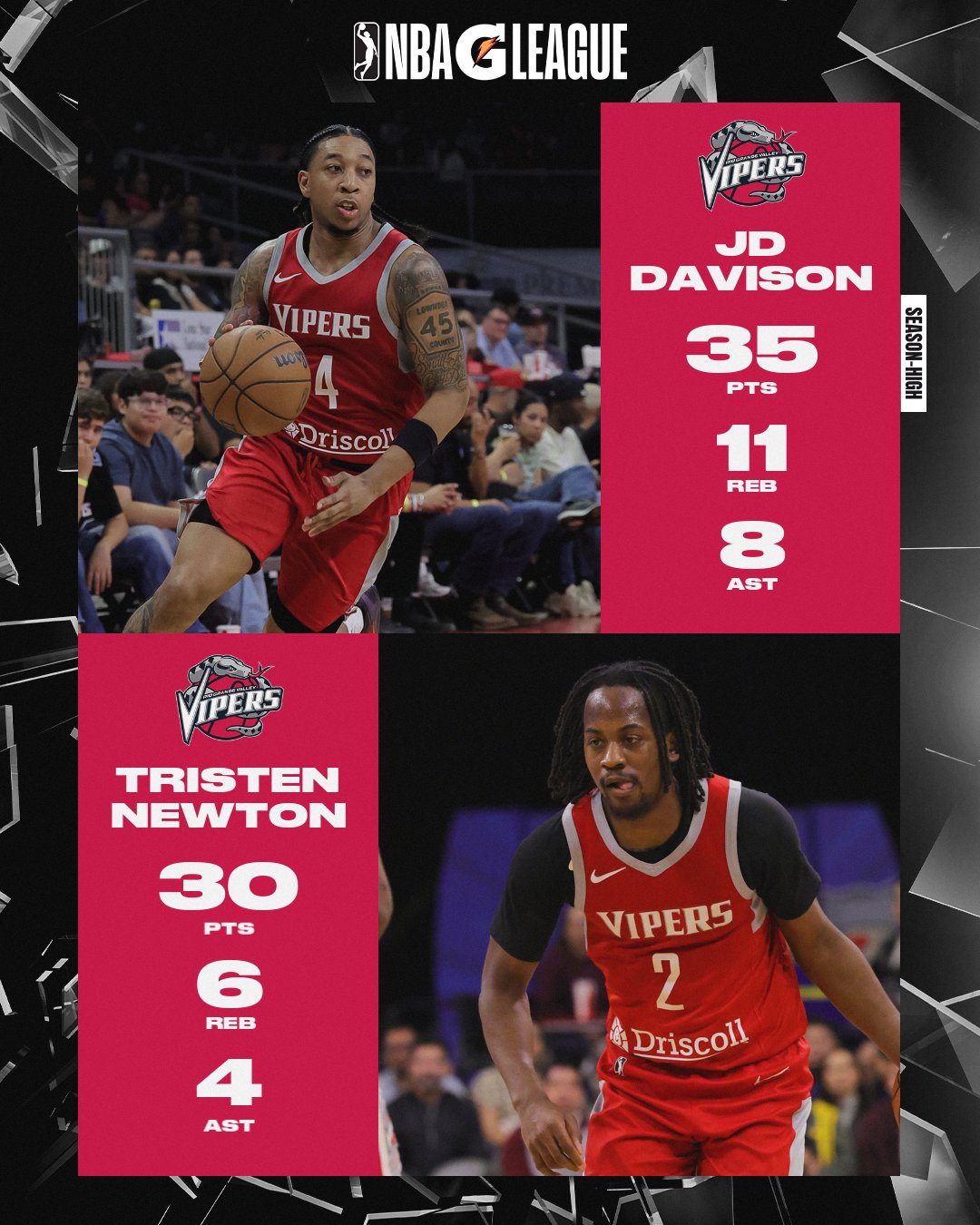 开云体育在线-两个30+都没赢！雨姐戴维森G联盟轰下35+11+8+3+3 牛顿砍30+6+4+4